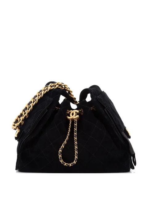 CHANEL Pre-Owned 25 gewatteerde kleine suède hobo tas