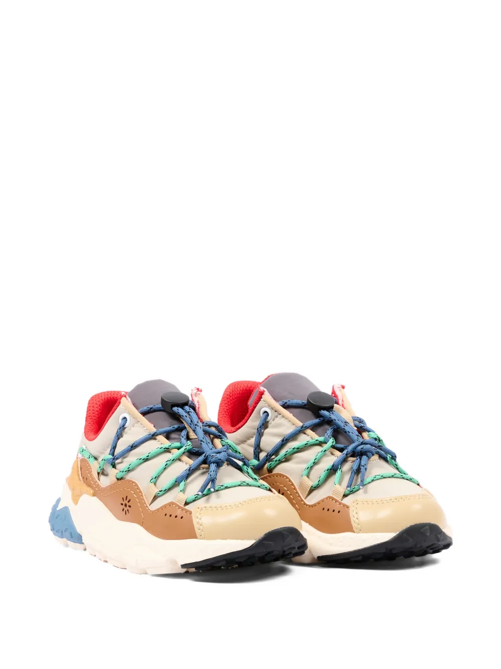 FLOWER MOUNTAIN KIDS Raikiri lace-up low sneakers - Toni neutri