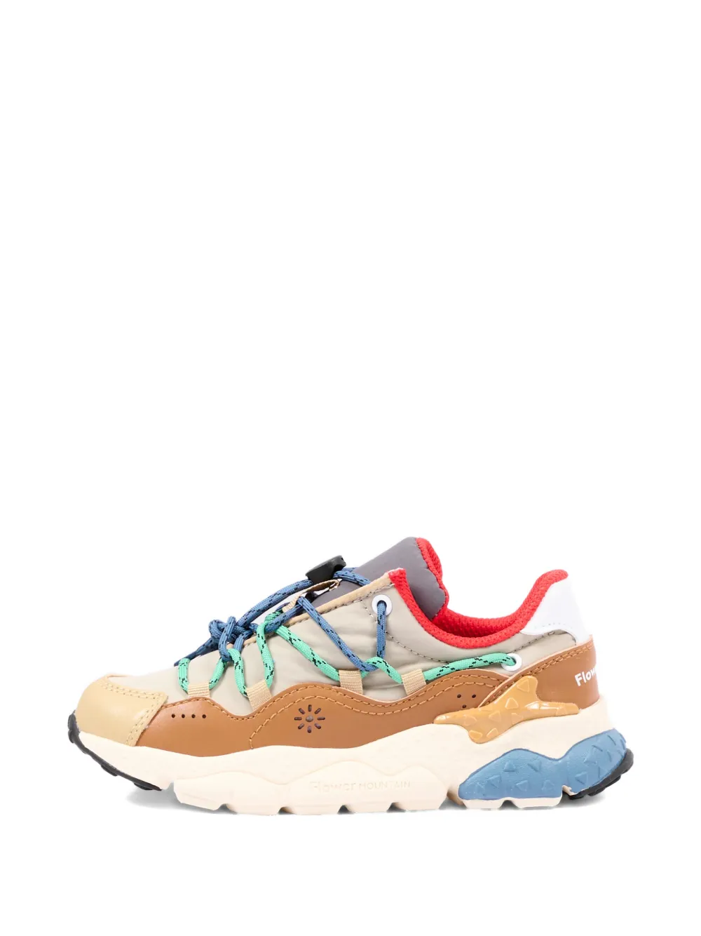 FLOWER MOUNTAIN KIDS Raikiri lace-up low sneakers Beige