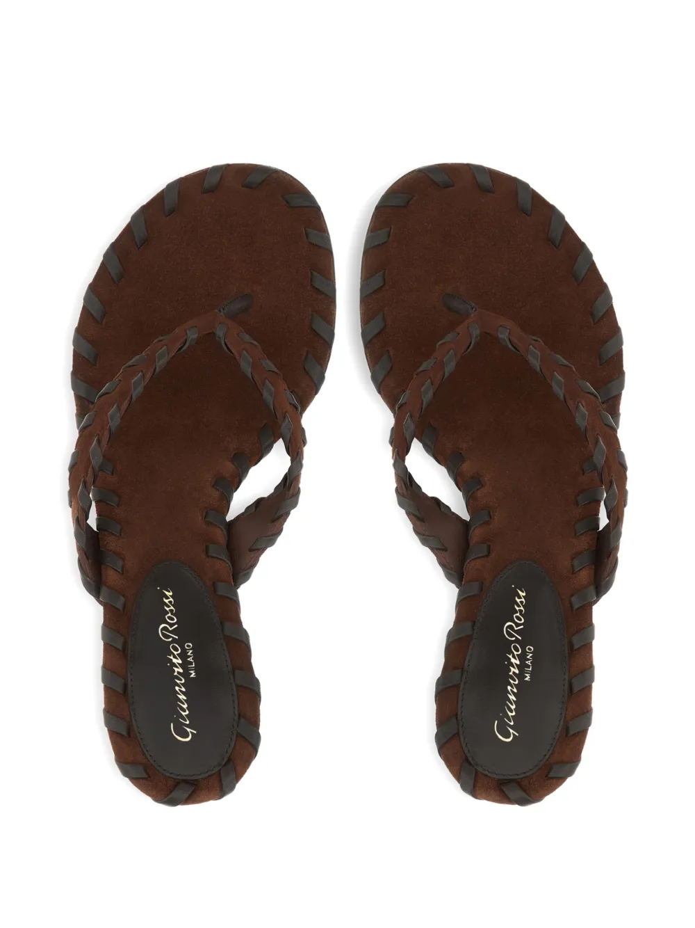 Gianvito Rossi Zaira Thong whipstitch sandals Bruin