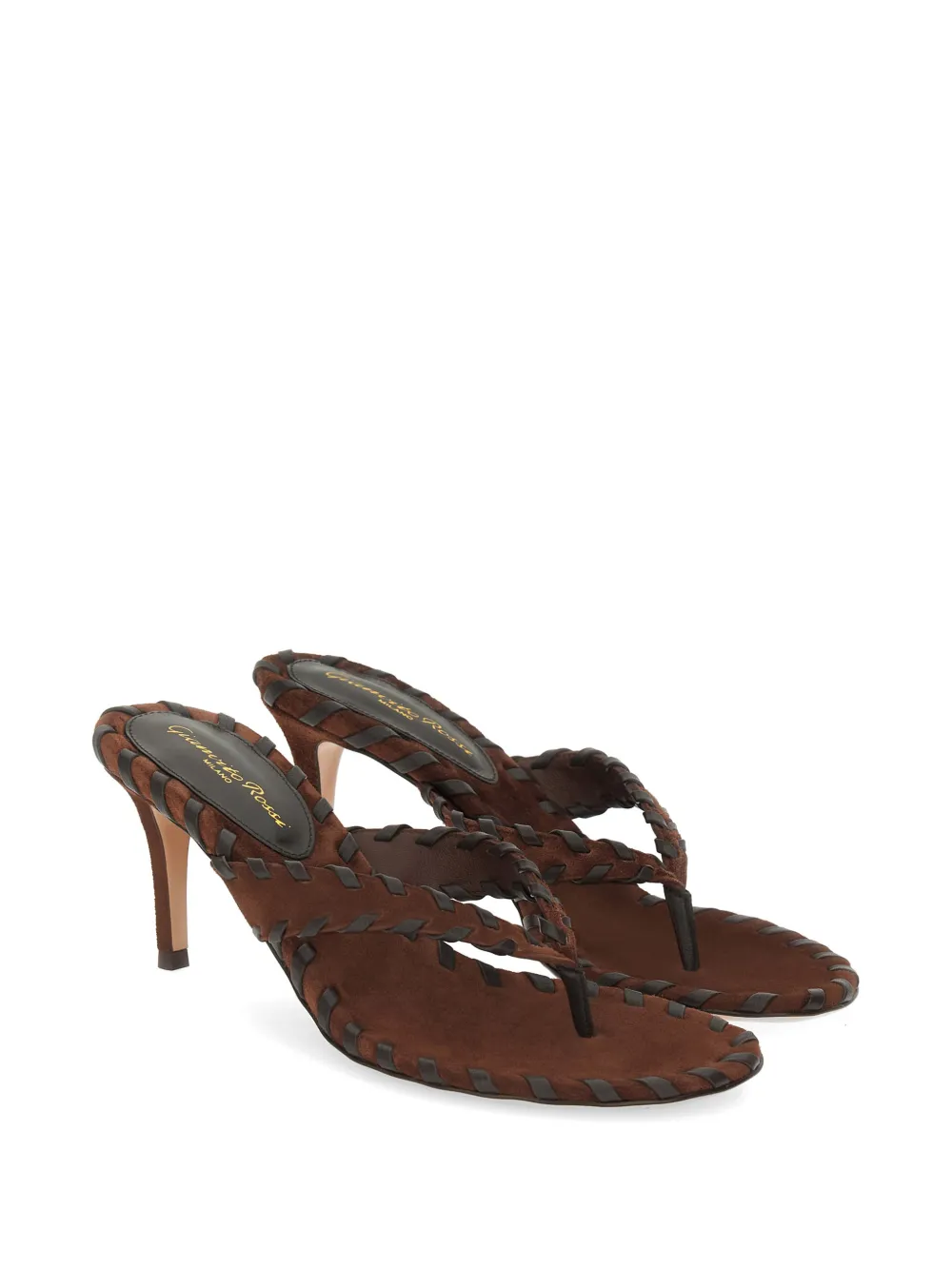 Gianvito Rossi Zaira Thong whipstitch sandals Bruin