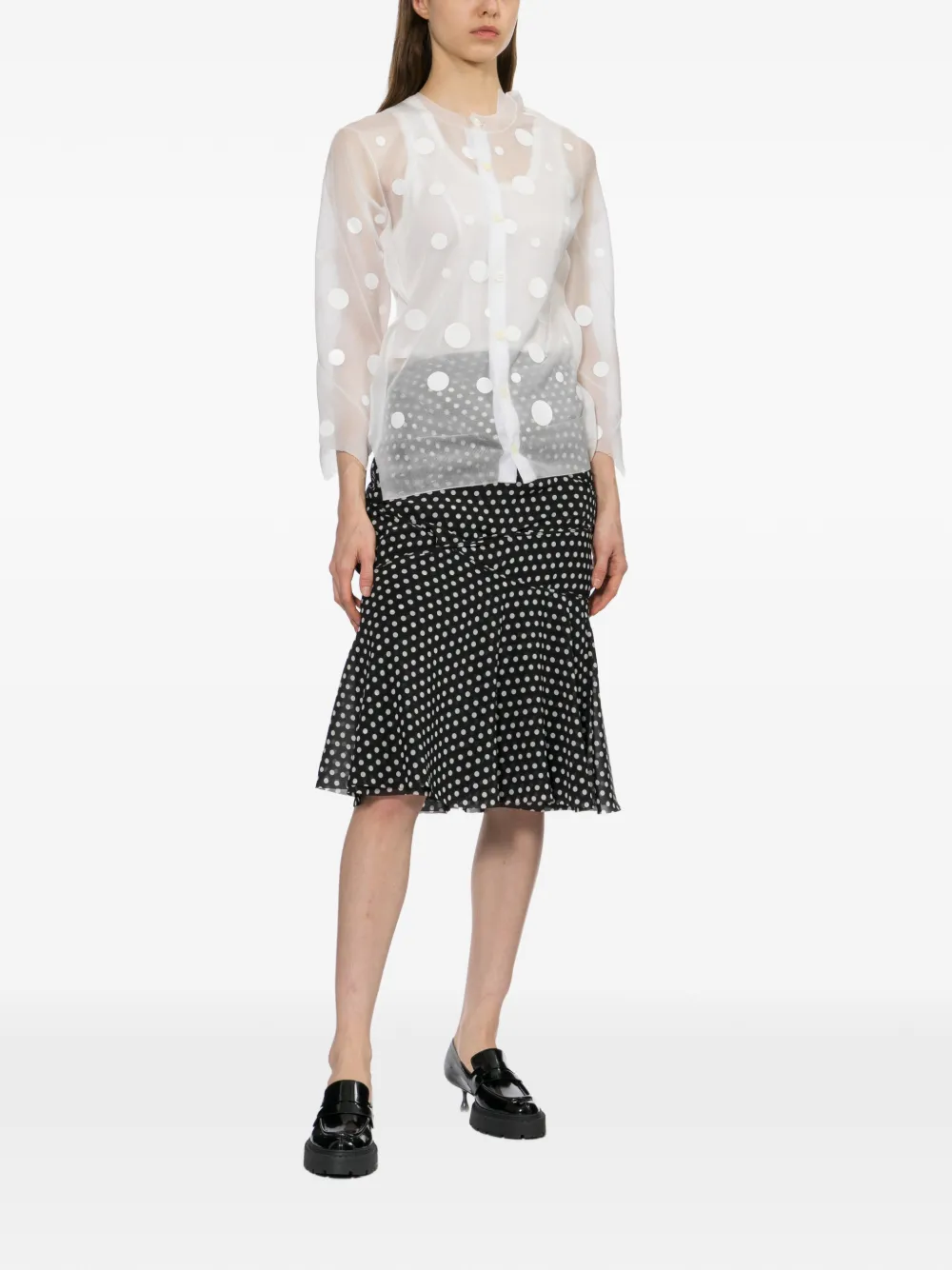 Junya Watanabe Doorzichtig vest met stippen Wit