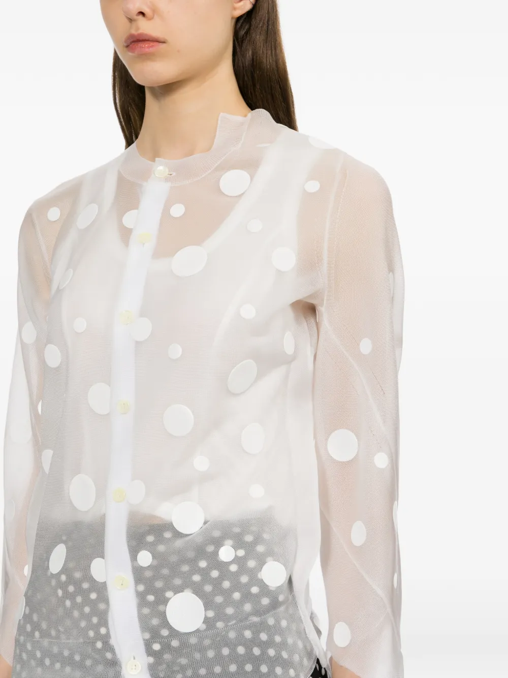 Junya Watanabe Doorzichtig vest met stippen Wit
