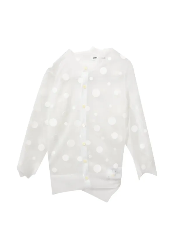 Junya Watanabe Polka Dot Cardigan in White