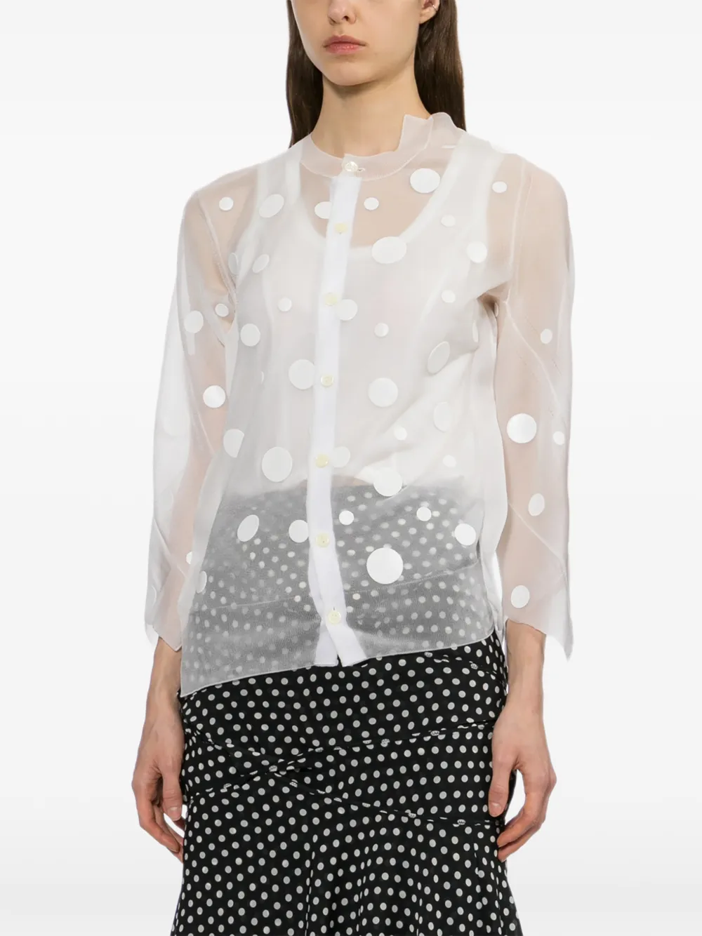 Junya Watanabe Doorzichtig vest met stippen Wit