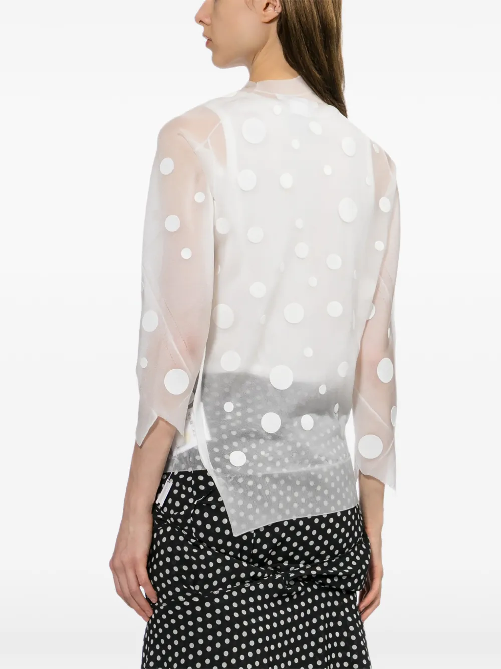 Junya Watanabe Doorzichtig vest met stippen Wit