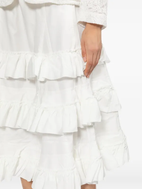 Comme Des Garçons Comme Des Garçons Ruffled Tiered Skirt | White