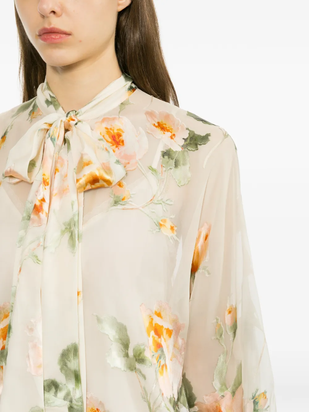 ZIMMERMANN Shirt met bloemenprint Beige