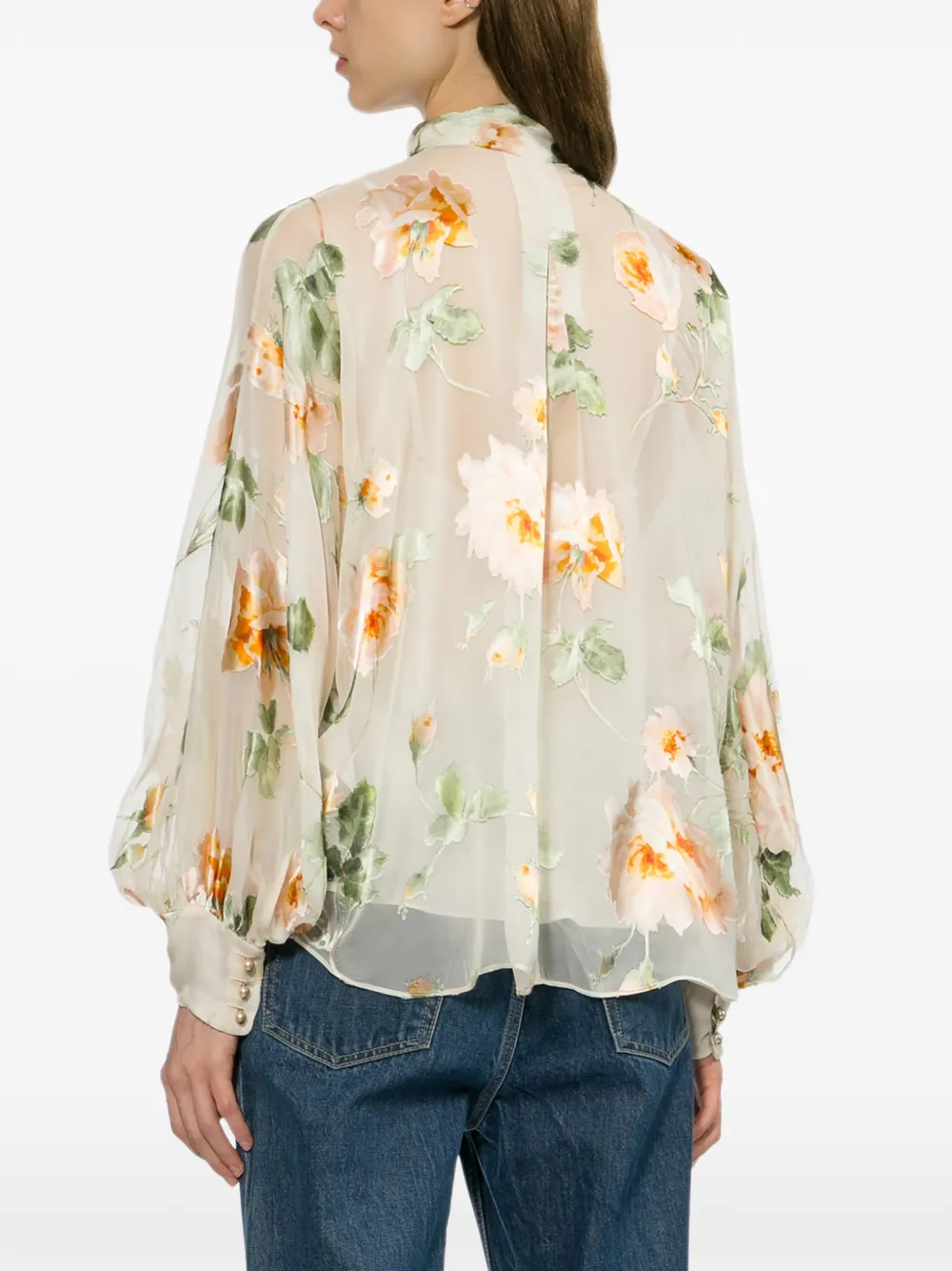 ZIMMERMANN Shirt met bloemenprint Beige