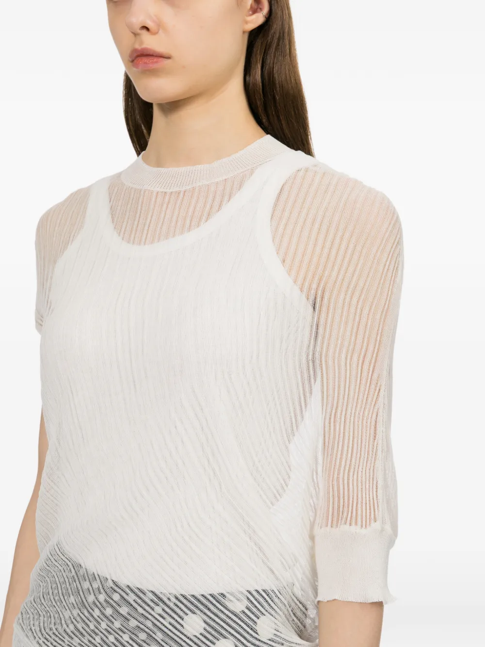 Junya Watanabe Mesh T-shirt Wit