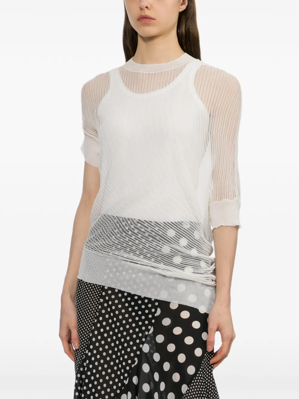 Junya Watanabe Mesh T-shirt Wit