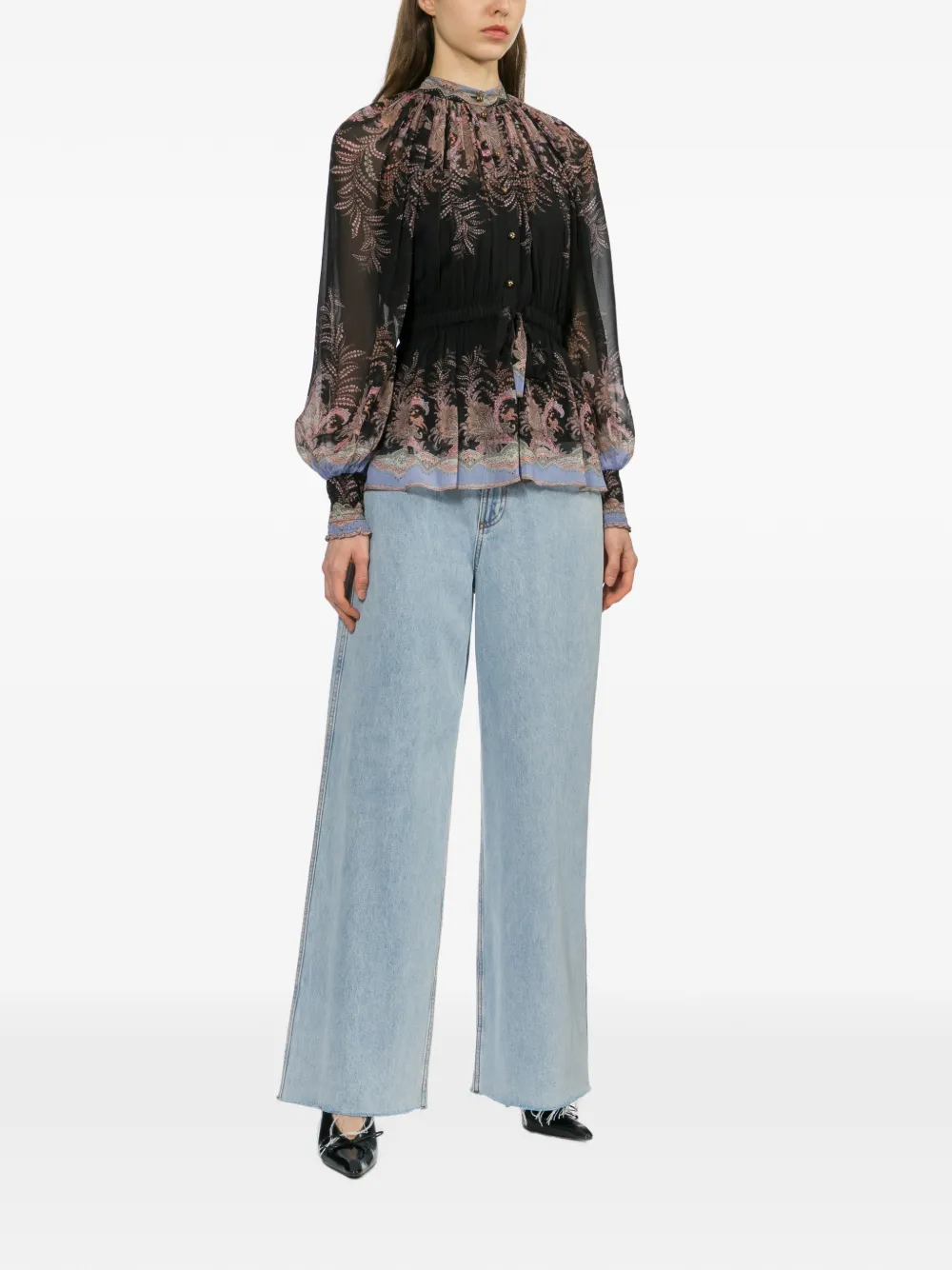 ZIMMERMANN Shirt met bloemenprint Zwart