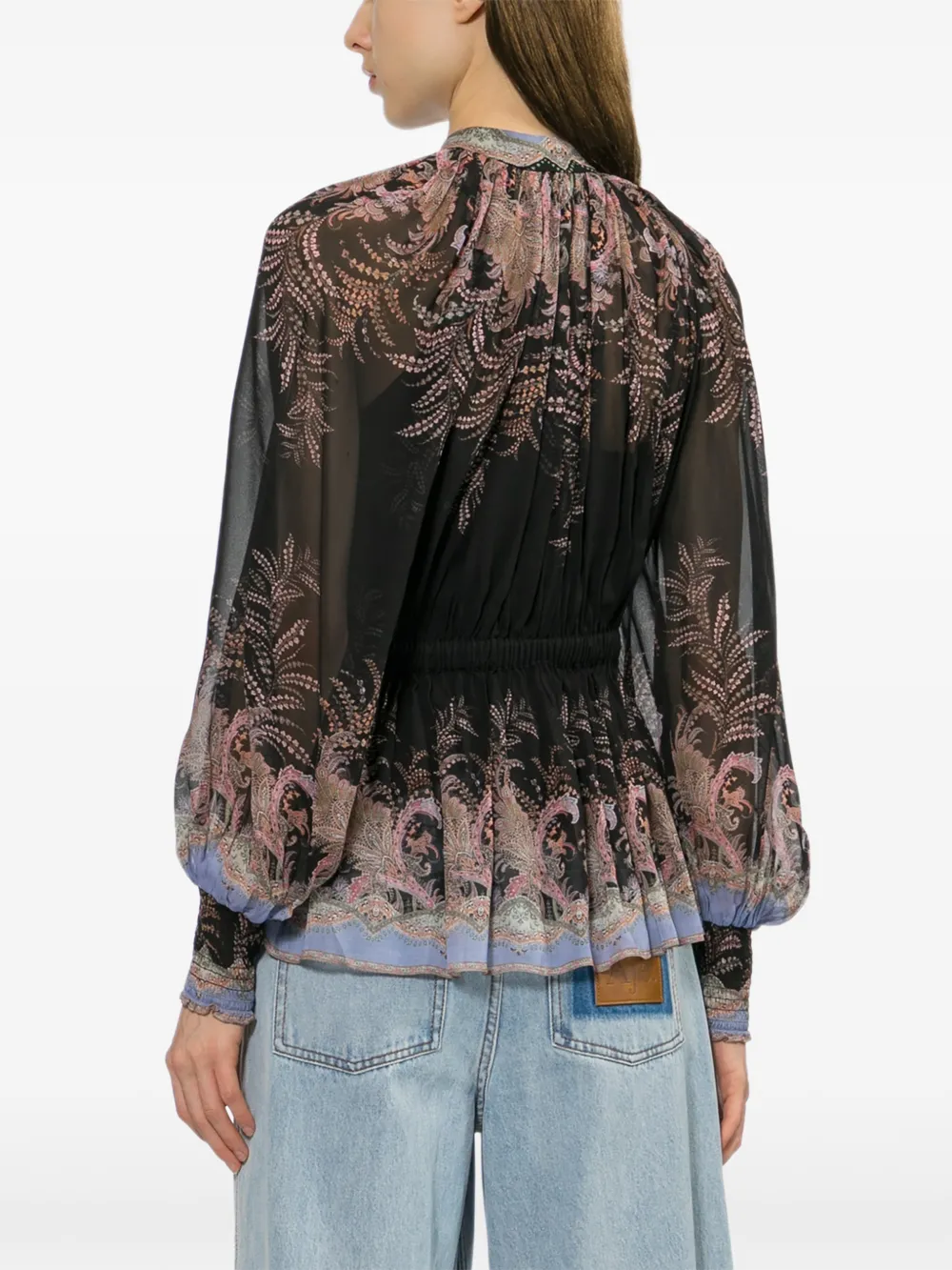 ZIMMERMANN Shirt met bloemenprint Zwart