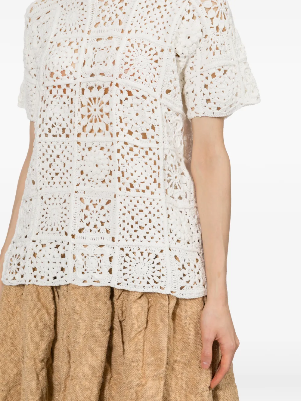 Comme Des Garçons Gebreide top met patroon Wit
