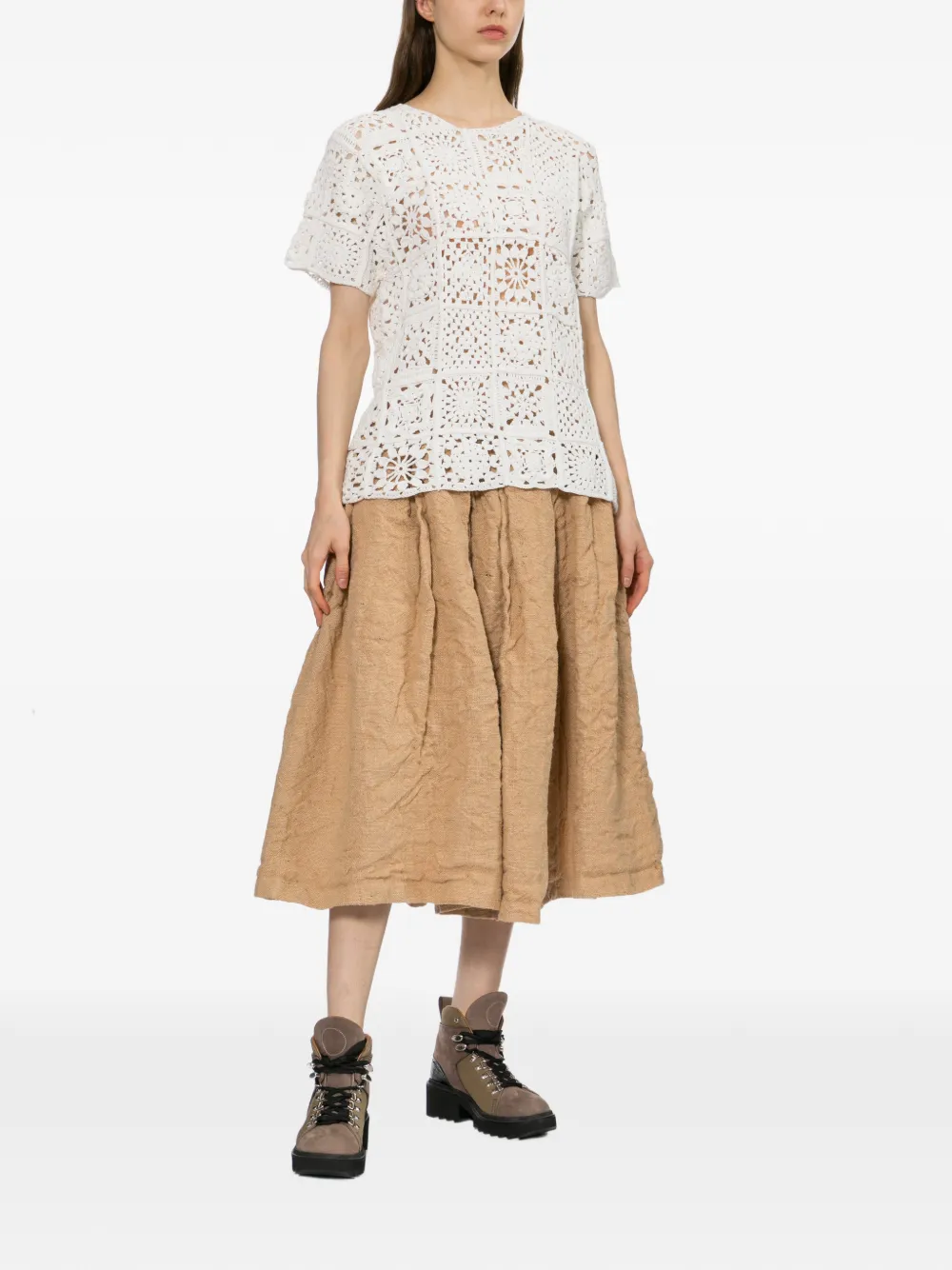 Comme Des Garçons Gebreide top met patroon Wit
