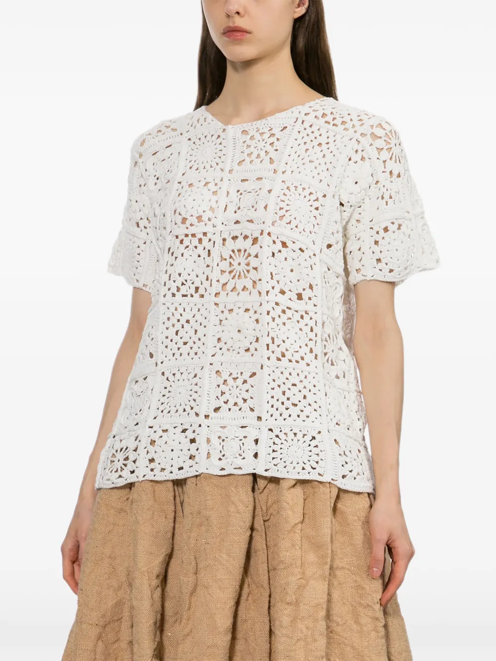 Comme Des Garçons Gebreide top met patroon Wit