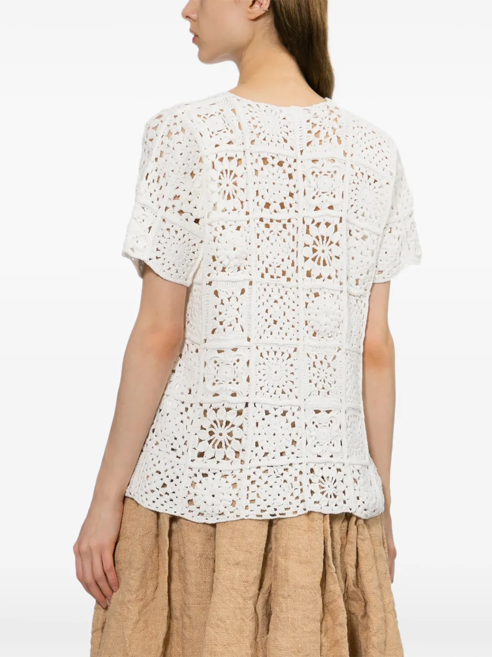 Comme Des Garçons Gebreide top met patroon Wit