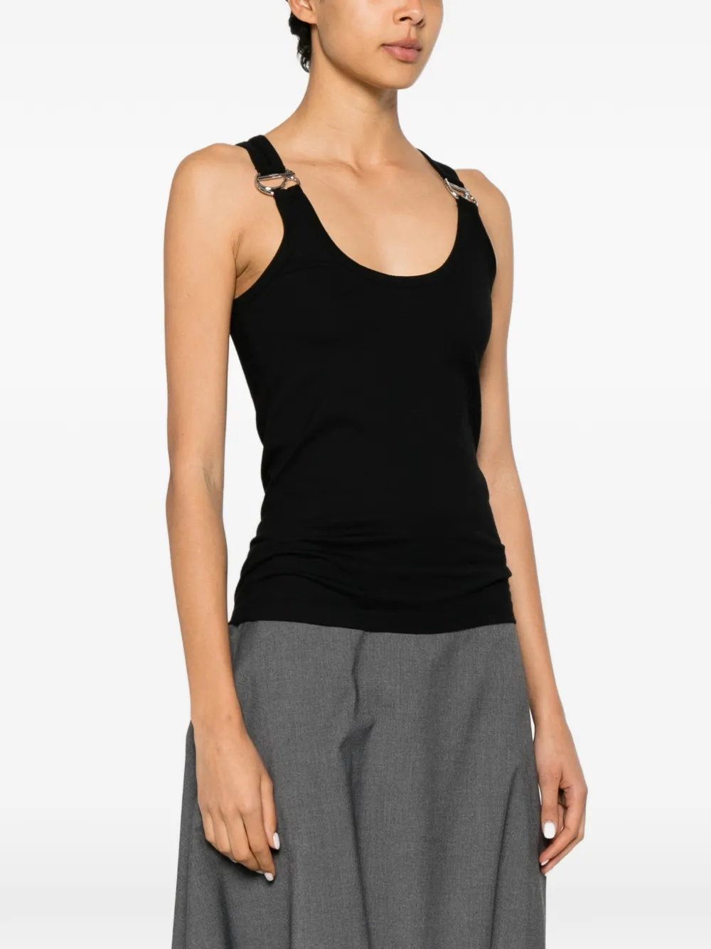 Coperni Ribgebreide top met ring-detail Zwart