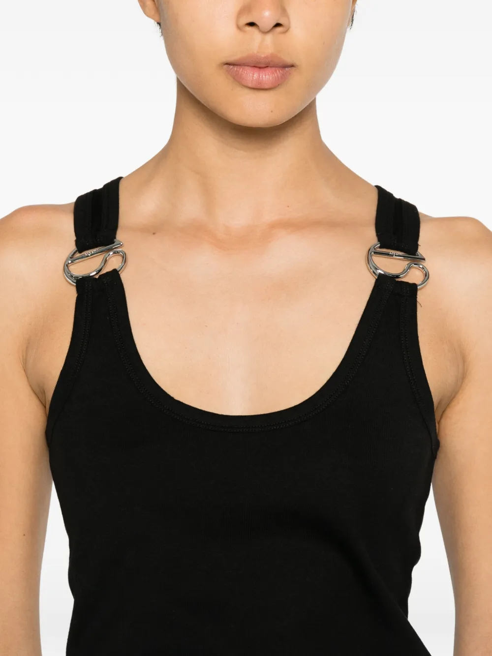 Coperni Ribgebreide top met ring-detail Zwart