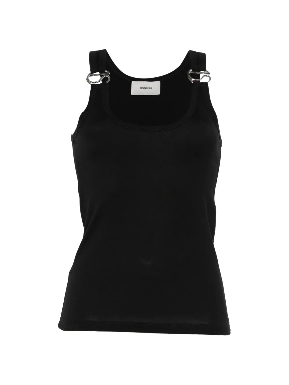 Coperni ring-detail ribbed top - Schwarz