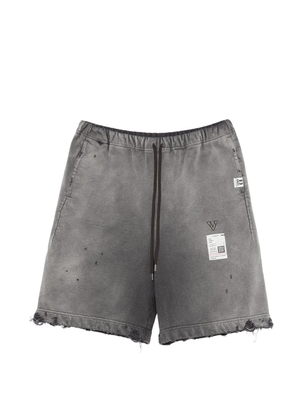 Maison MIHARA YASUHIRO drawstring frayed shorts - Grigio