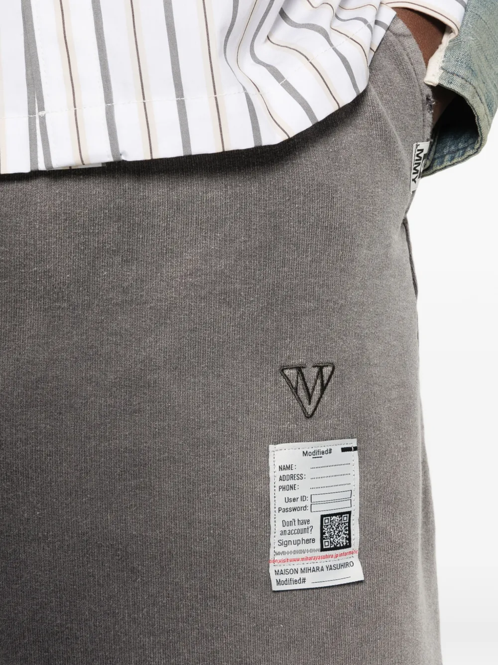 Maison MIHARA YASUHIRO Shorts met franje en trekkoord Grijs