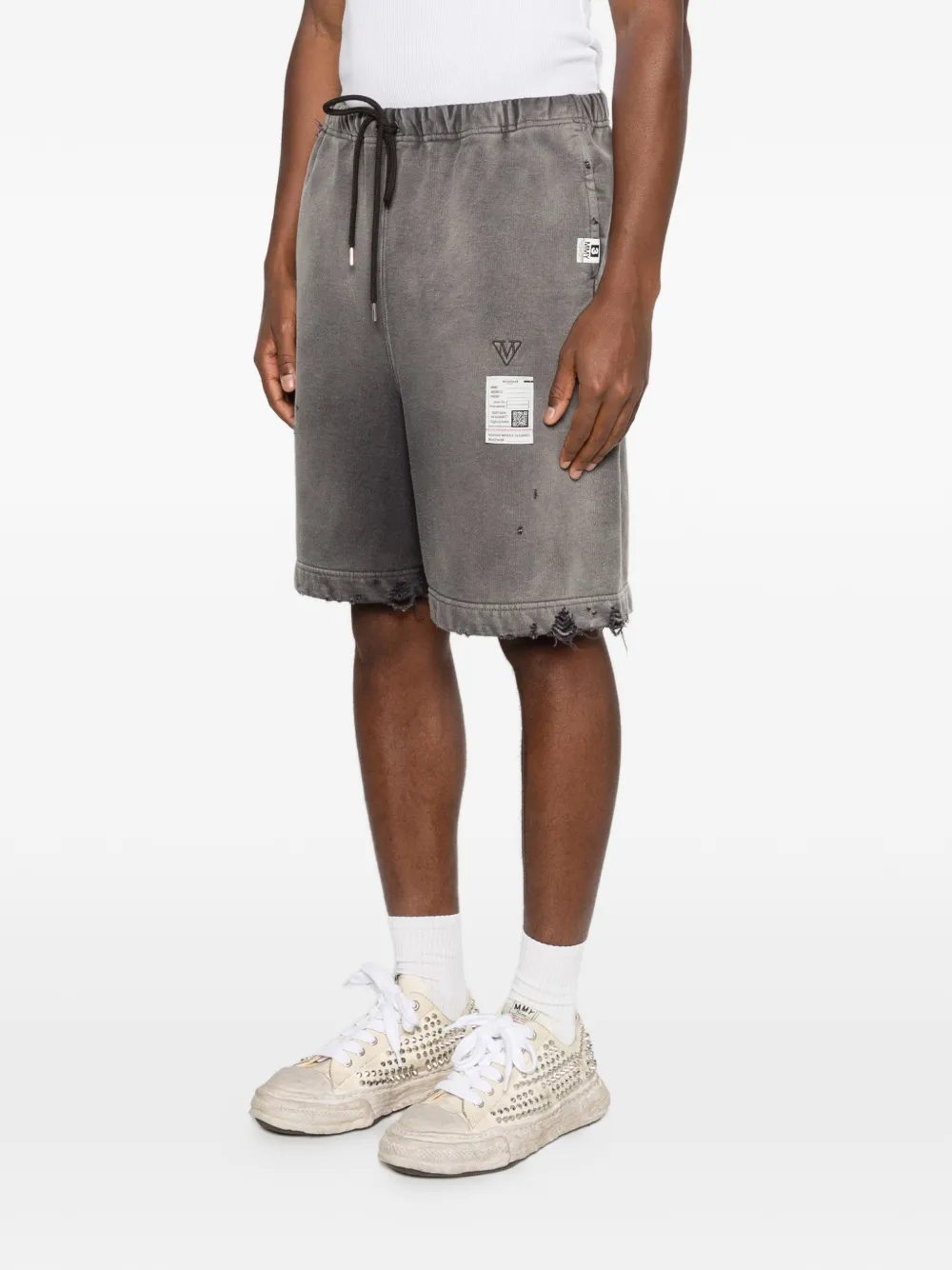 Maison MIHARA YASUHIRO Shorts met franje en trekkoord Grijs