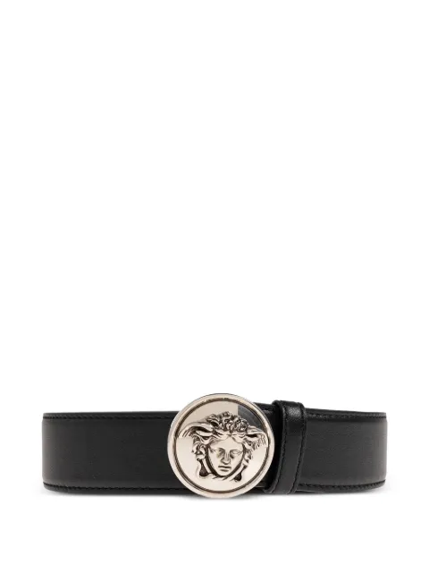 Versace logo-buckle leather belt