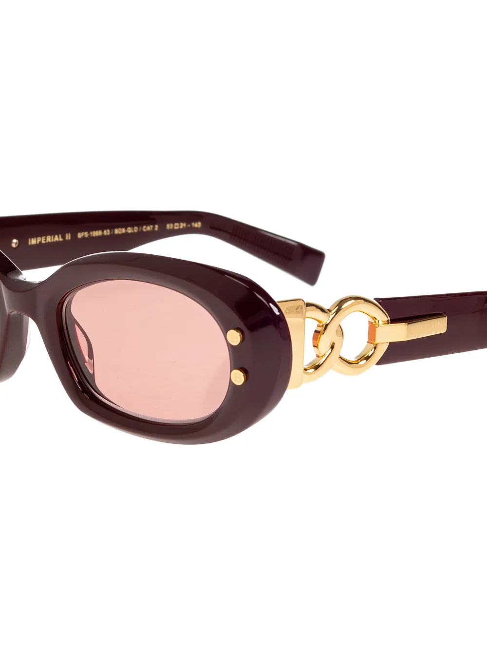 Balmain Eyewear Zonnebril met kettingdetail Rood
