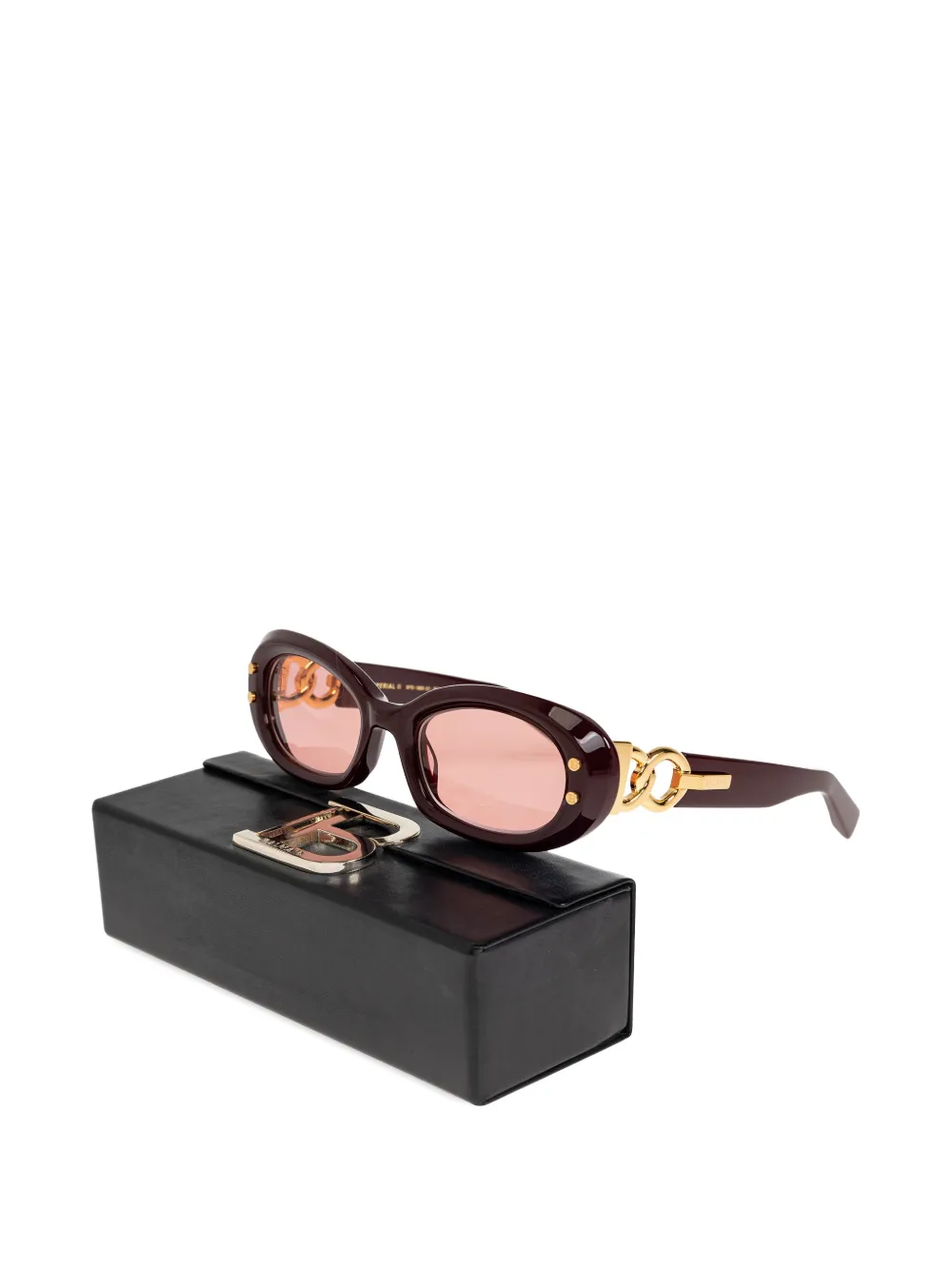 Balmain Eyewear Zonnebril met kettingdetail Rood