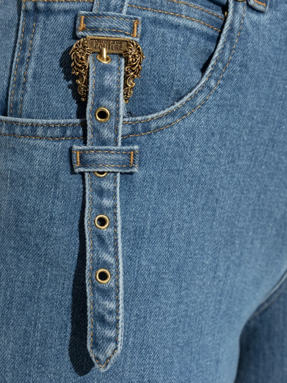 Versace Jeans Couture Slim-fit denim jeans Blauw