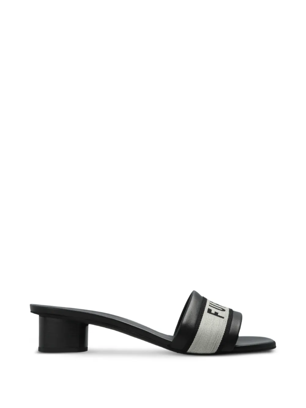 Furla logo-print leather sandals - Schwarz