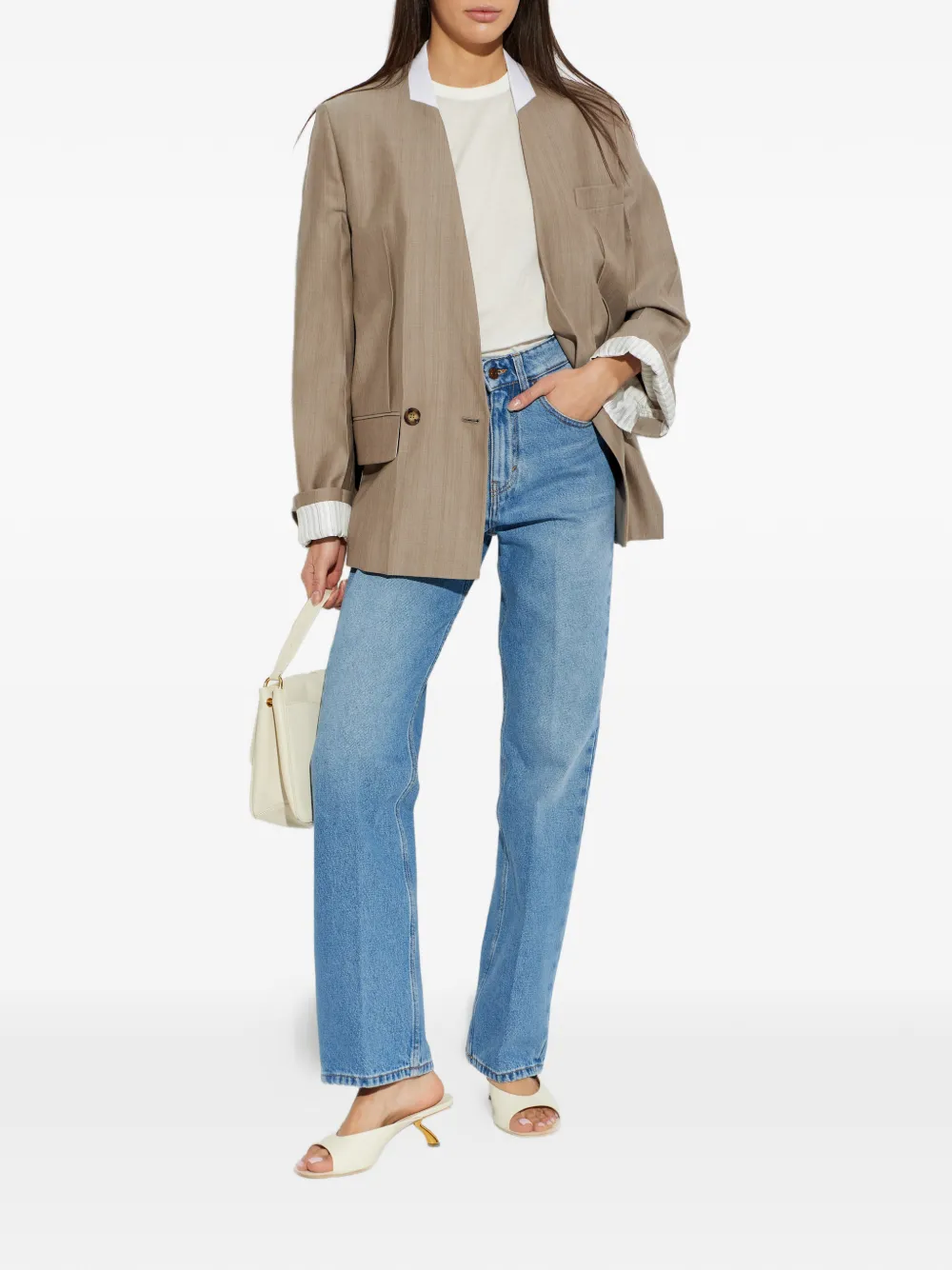  Victoria Beckham Vaqueros Con Bolsillos De Parches - Azul 
