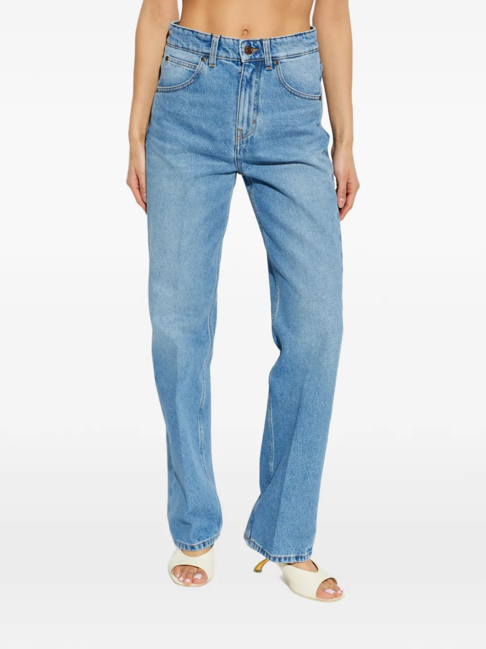  Victoria Beckham Vaqueros Con Bolsillos De Parches - Azul 