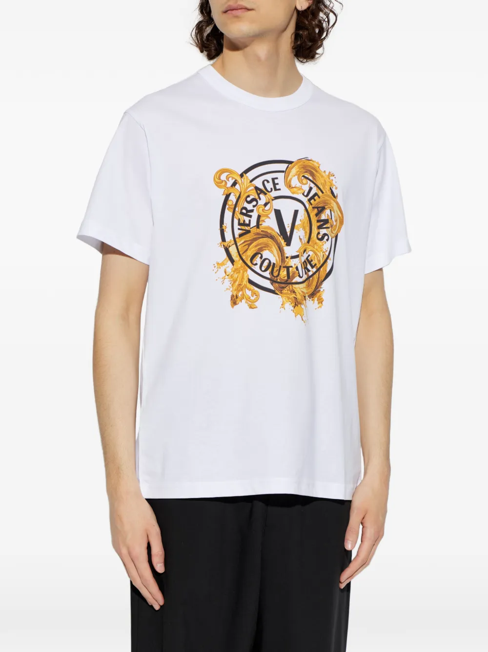 Versace Jeans Couture T-shirt met grafische print Wit