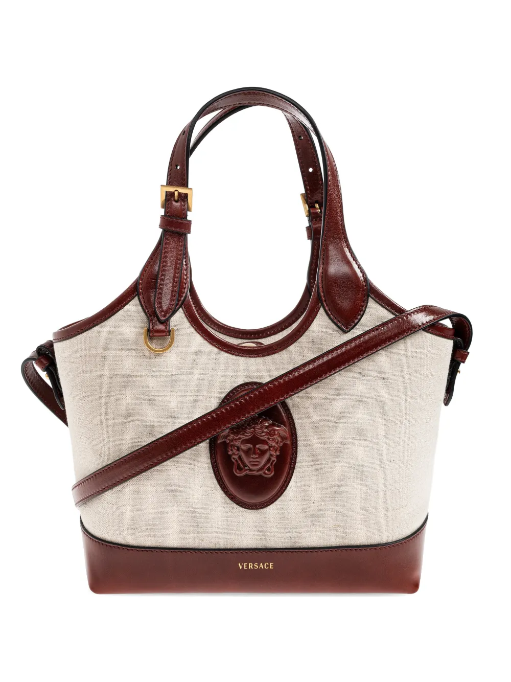 Versace small Rivière canvas tote bag - Toni neutri