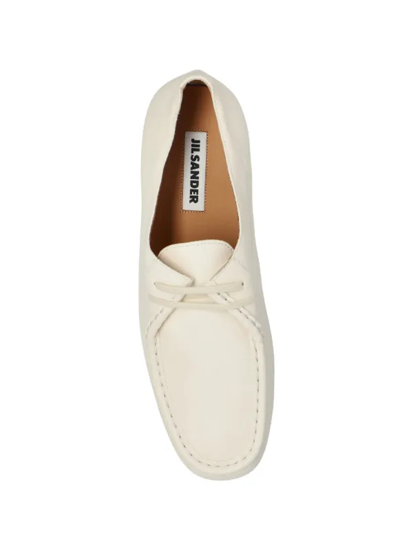 JIL SANDER アイボリー フラットシューズ 37 Jil Sander Leather lace-up Shoes | Neutrals | FARFETCH ZA