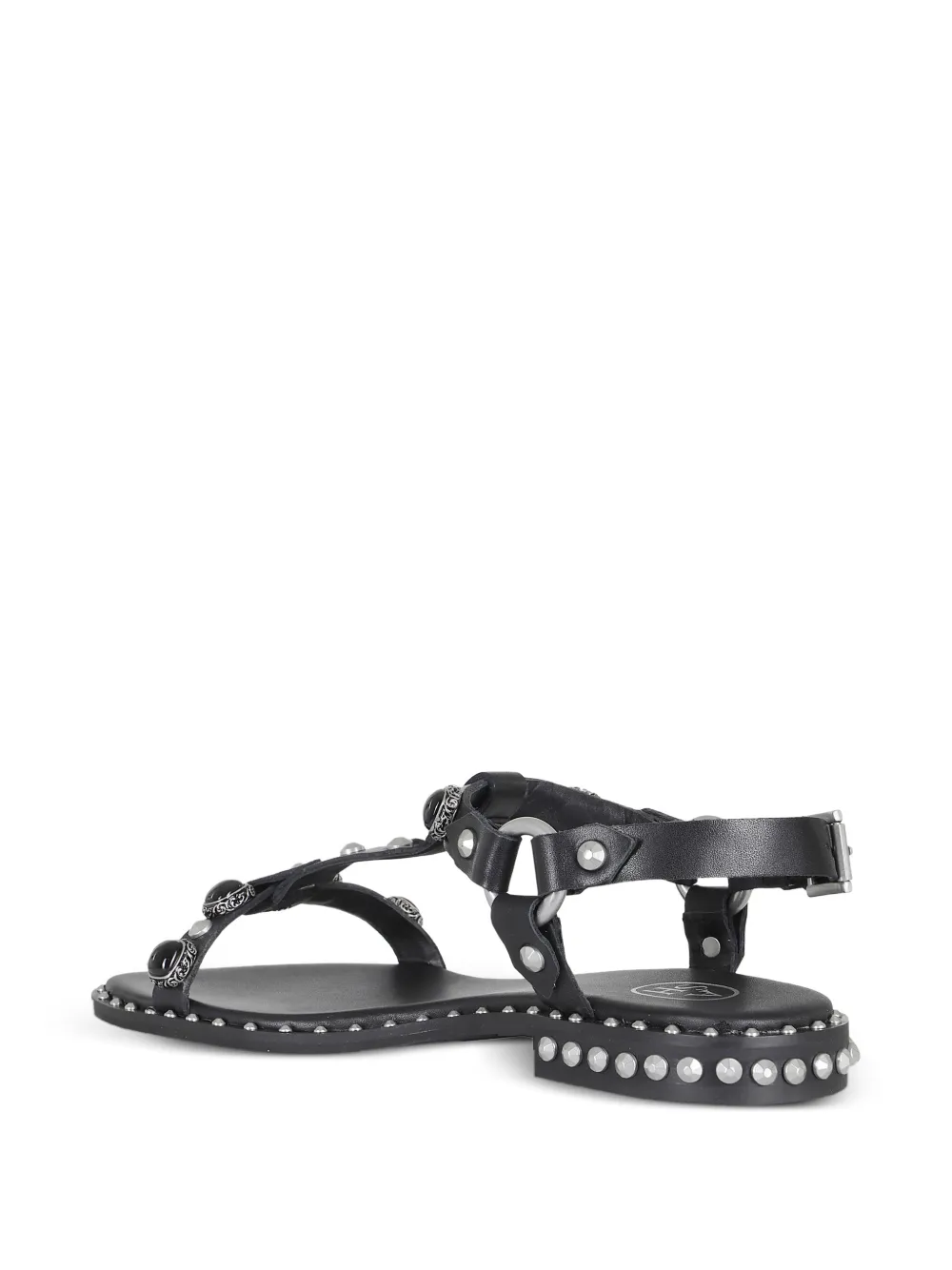 Ash Podium sandalen met studs en cabochon Zwart