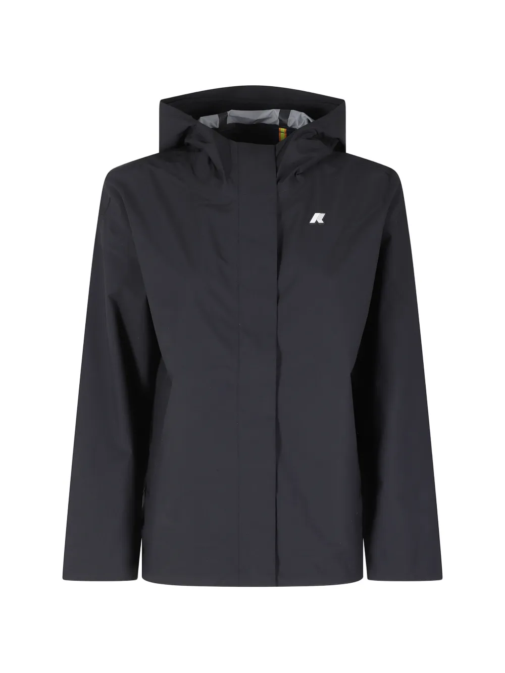 K-Way hooded logo-patch jacket - Nero