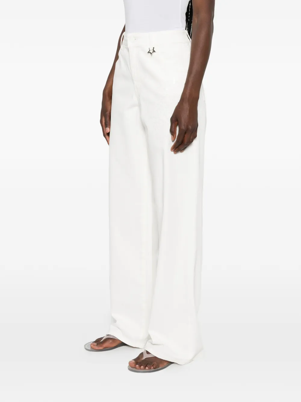 Lorena Antoniazzi Jeans met geborduurd detail Wit