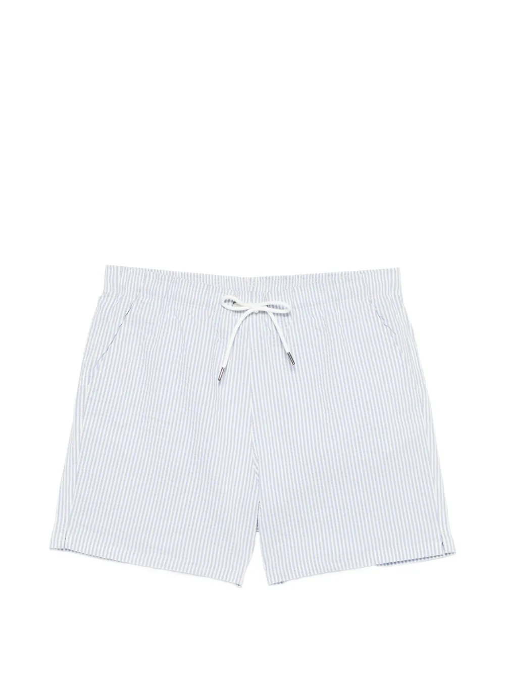 Profuomo striped seersucker swim shorts - Bianco