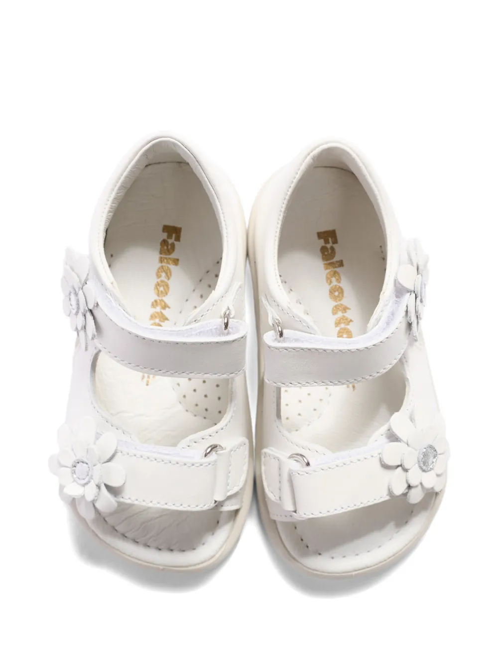 Falcotto flower detail strap sandals Wit