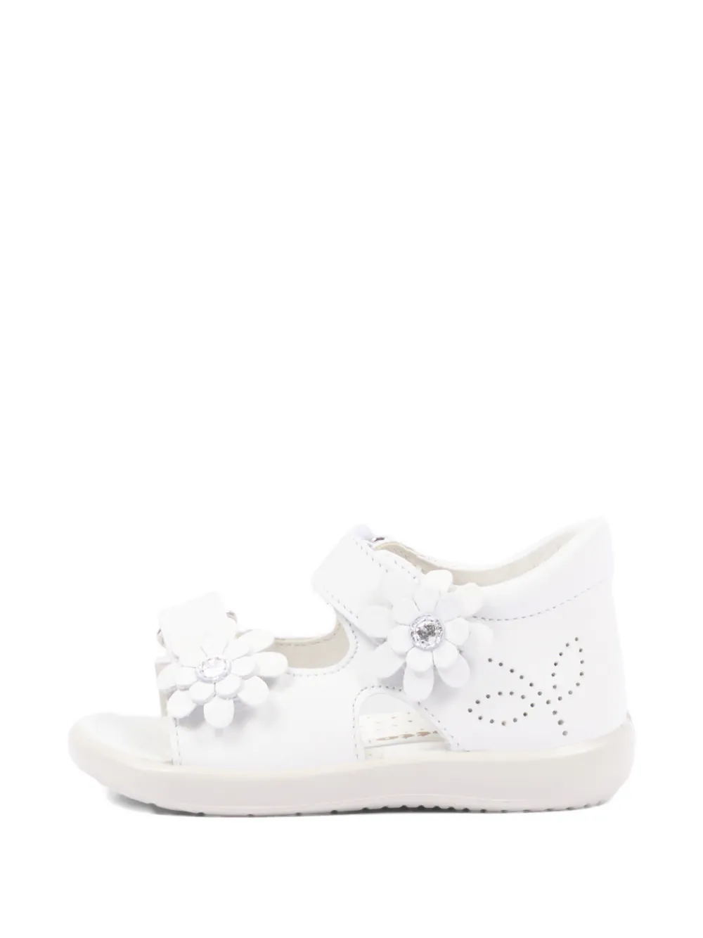 Falcotto flower detail strap sandals Wit