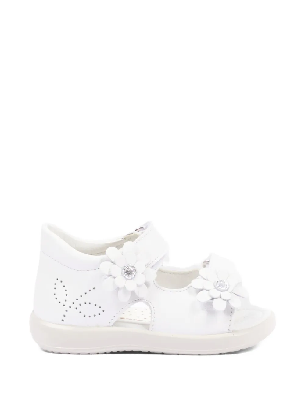 Falcotto flower detail strap sandals Wit