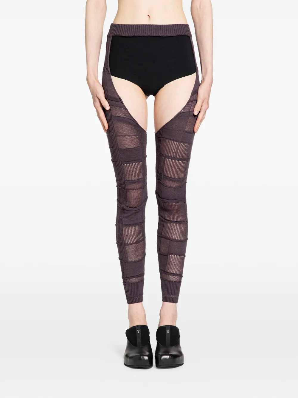 HALOS checked footless trousers - Violett