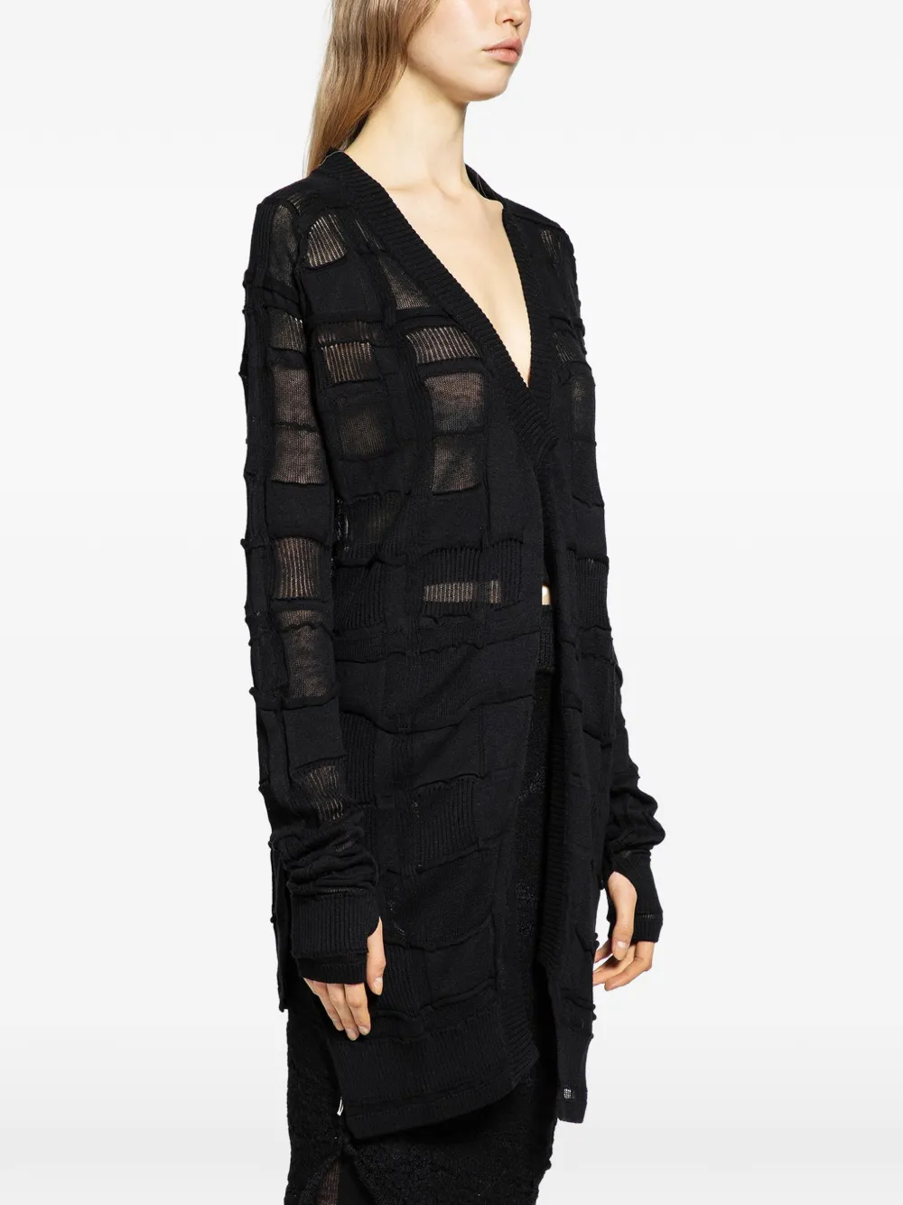 HALOS checked cardigan - Nero