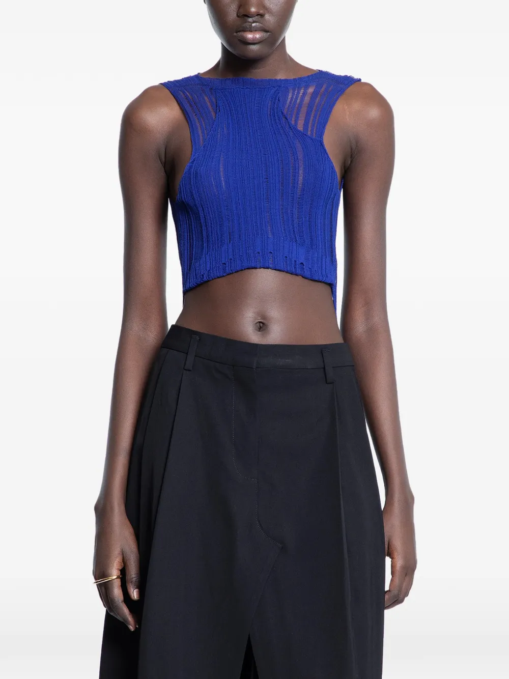 HALOS textured tank top - Blu