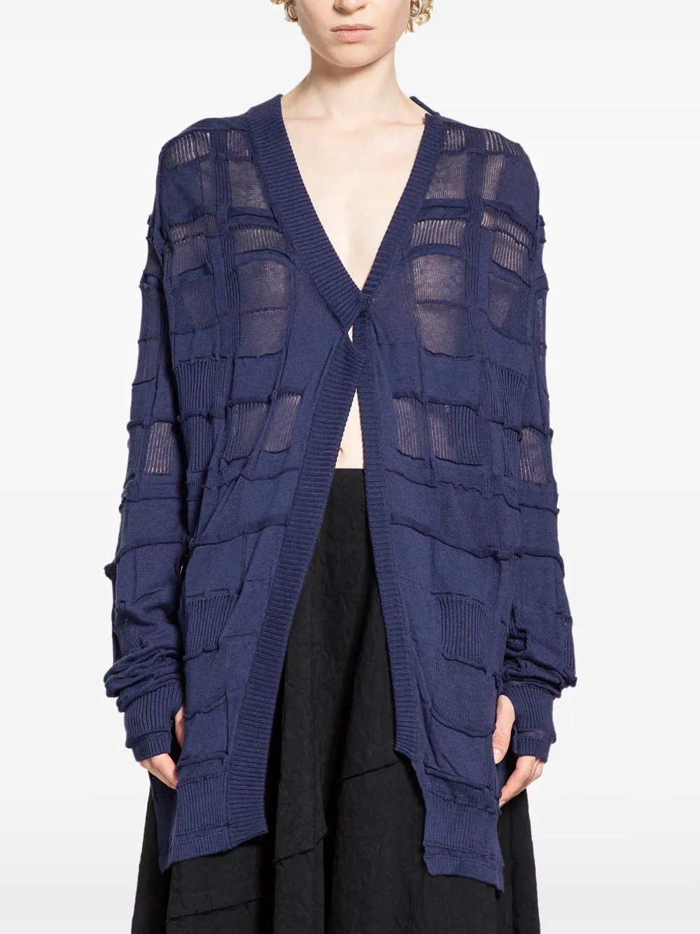 HALOS checked cardigan - Blu