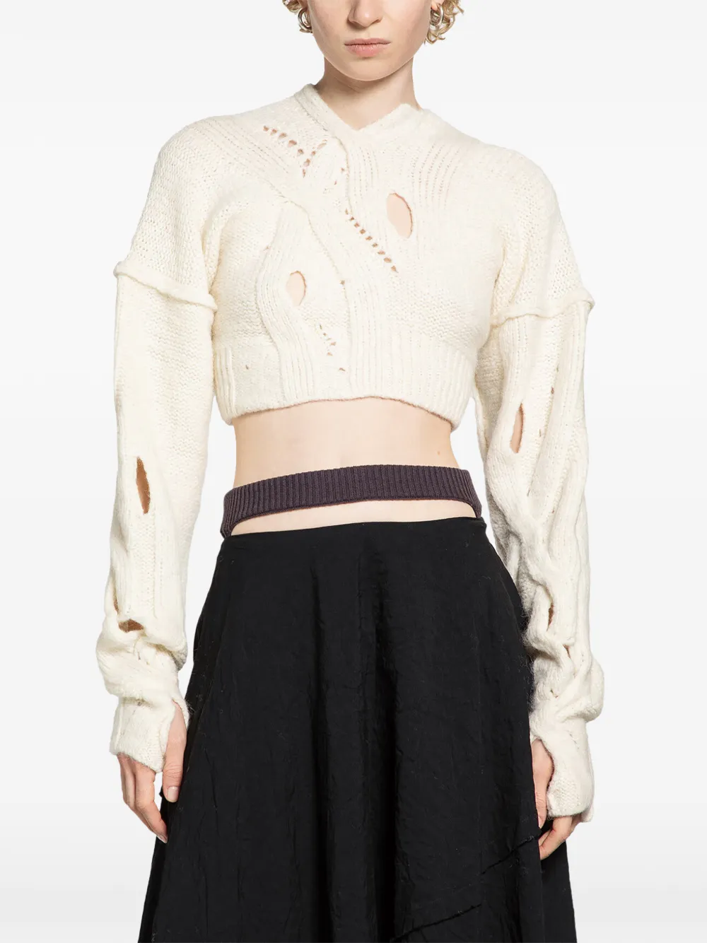 HALOS cables crop top - Toni neutri