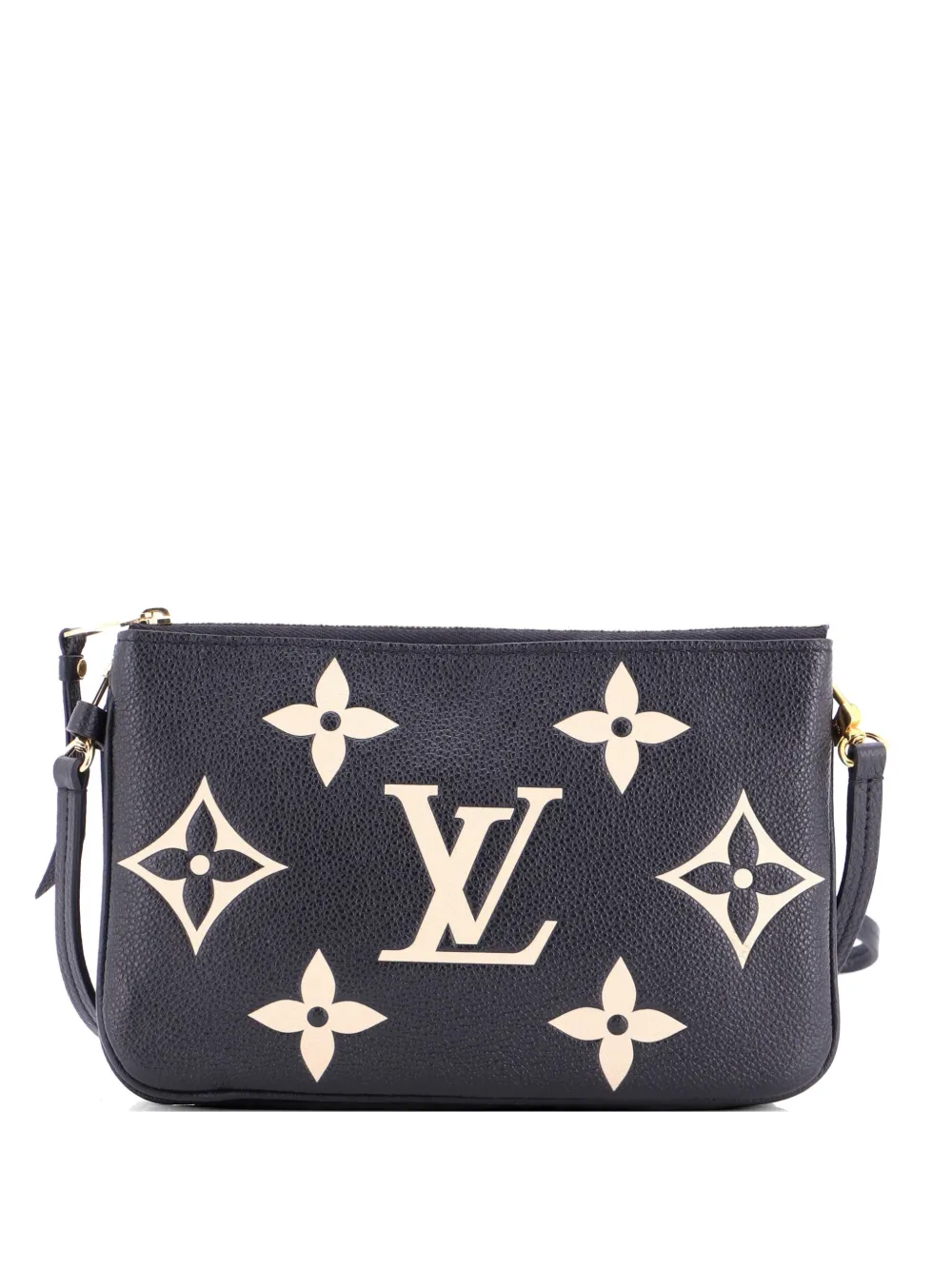 Louis Vuitton Pre-Owned Double Zip Pochette Bicolor Monogram Empreinte Giant crossbody bag - Nero